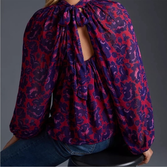 MAEVE Anthropologie Japan Sheer Tunic Blouse S - Picture 4 of 13